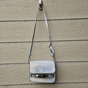 Nila Anthony iridescent silver crossbody bag